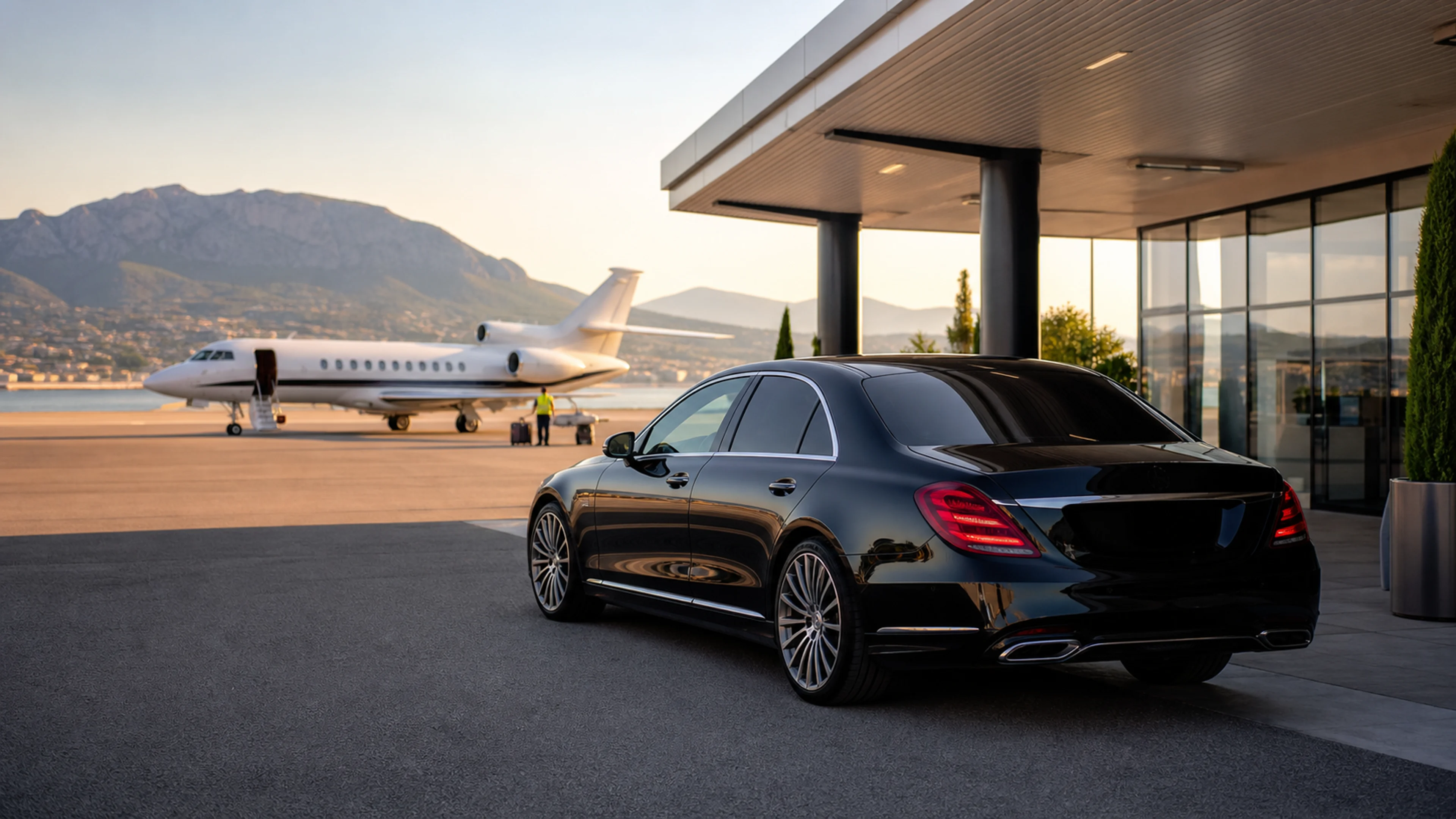 Private aviation chauffeur arrival service