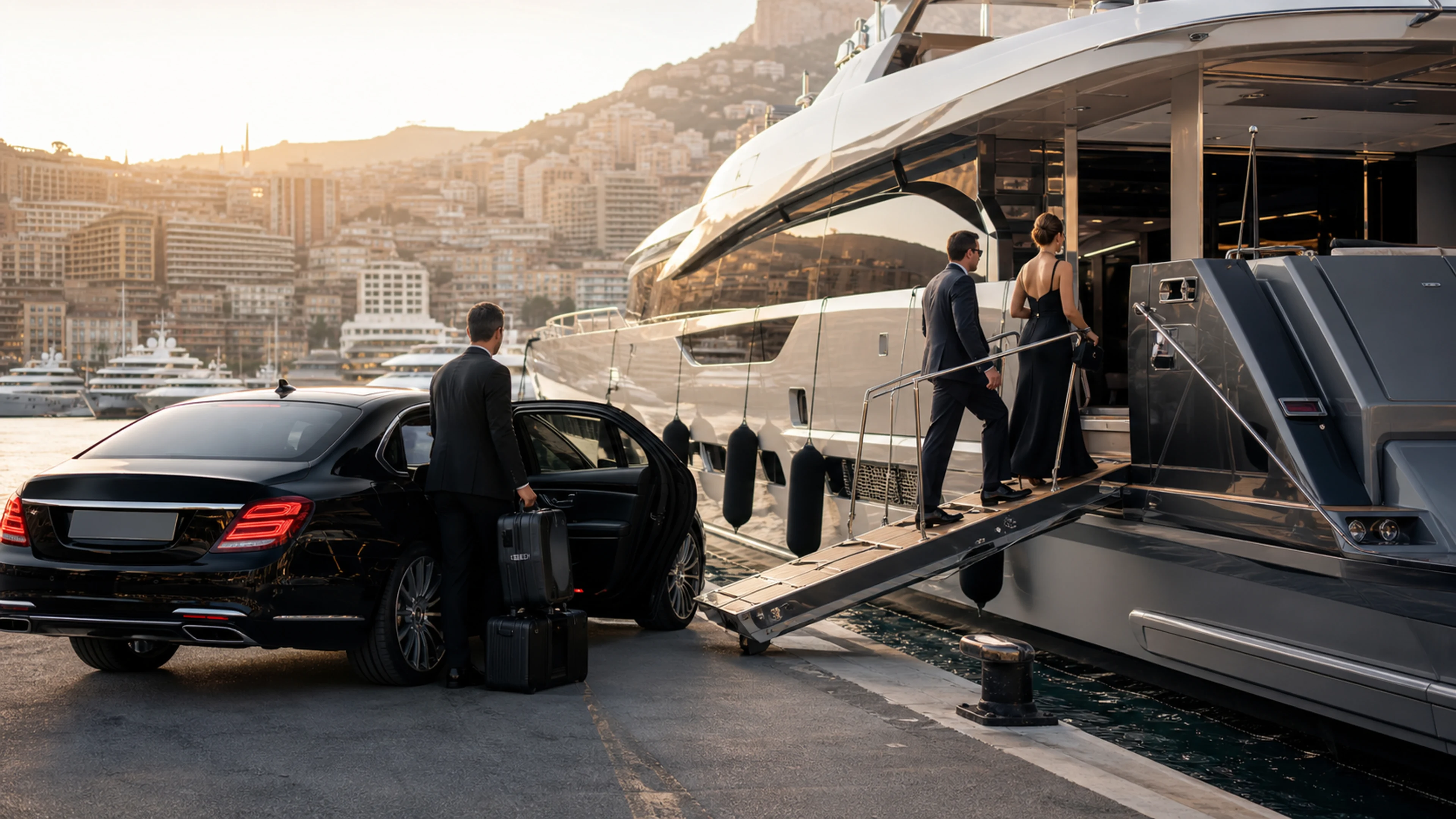 Yacht transfer chauffeur arrival service